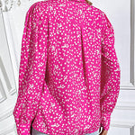 Zeagoo Printed Lantern Long Sleeve Blouse