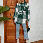 Zeagoo Plaid Shacket Jacket Button Down Trench Coats