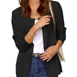 Zeagoo Women's Button Down Crochet Sweater Cardigan