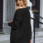 Zeagoo Women's 2023 Fall Winter Popcorn Cardigan Open Front Batwing Sleeve Oversized Chunky Knit Sweater with Pockets
