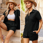 Zeagoo 2 Piece Linen Set Lounge Beach Set