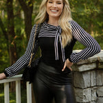 Zeagoo Bow Tie Neck Long Sleeve Shirts Work Tops
