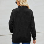 Womens Quilted Sweatshirts Quarter Zip Pullovers Lightweight Long Sleeve Stand Collar Tops with Kangaroo Pocket - Zeagoo (Us Only)