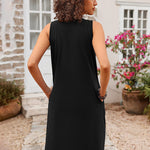 Women Summer Dresses Beach Floral Sleeveless Tshirt Sundress Pockets Casual Loose Flowy Tank Dress - Zeagoo (Us Only)