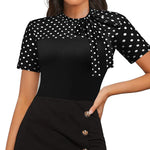 Zeagoo Women's Casual Tie Neck Tunic Blouse Tops