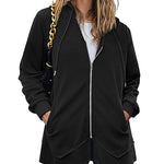 Women Zip Up Hoodies Fleece Lined Tunic Sweatshirt Long Casual Hoodie Jacket with Pockets - Zeagoo (Us Only)