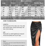 Women's Satin Midi Skirt High Waist Split Thigh Solid Zipper Skirt - Zeagoo (Us Only)