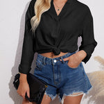 Womens Blouses Dressy Casual Long Sleeve Henley V-Neck Button Up Drop Shoulder Blouse Shirt Tops Relaxed Fit S-XXL - Zeagoo (Us Only)