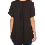 Women's Casual Tunic Summer Short Sleeve Chiffon Top Loose V Neck Dressy Office Work Shirt Blouse - Zeagoo (Us Only)