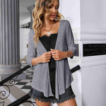 Women's Cropped Cardigan 3/4 Sleeve Sweater Shrugs Tie Front Bolero Jacket 2 Pack S-XXL - Zeagoo (Us Only)