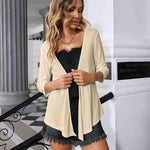 Women's Cropped Cardigan 3/4 Sleeve Sweater Shrugs Tie Front Bolero Jacket 2 Pack S-XXL - Zeagoo (Us Only)