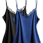 Zeagoo Satin Camisole for Women 2 PCS Lace Tank Top