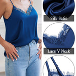 Zeagoo Satin Camisole for Women 2 PCS Lace Tank Top