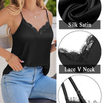 Zeagoo Satin Camisole for Women 2 PCS Lace Tank Top
