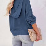 Women's Oversized Sweater V Neck Hooded Pullover Sweater Long Sleeve Knitted Jumper Tops - Zeagoo (Us Only)