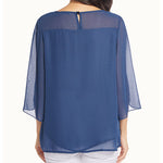 Womens Casual Scoop Neck Loose Top 3/4 Sleeve Chiffon Blouse Shirt Tops - Zeagoo (Us Only)