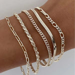Emilia - Set of 5 gold bracelets