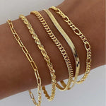 Emilia - Set of 5 gold bracelets
