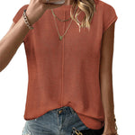 Zeagoo Cap Sleeve Sweater Vest Sleeveless Knit Tops