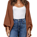 Zeagoo Open Front Oversized Batwing Sleeve Knit Cardigan
