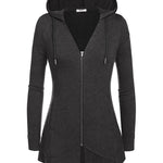 Women Zip Up Hoodies Fleece Lined Tunic Sweatshirt Long Casual Hoodie Jacket with Pockets - Zeagoo (Us Only)