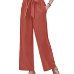 Women Long Lounge Pants with Pockets High Waisted Wide Leg Business Work Trousers Pant - Zeagoo (Us Only)