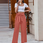 Women Long Lounge Pants with Pockets High Waisted Wide Leg Business Work Trousers Pant - Zeagoo (Us Only)