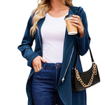 Women's Fleece Zip up Hoodies Long Thicken Outerwear Jacket Oversize Sweatshirts with Pockets - Zeagoo (Us Only)