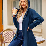 Women's Fleece Zip up Hoodies Long Thicken Outerwear Jacket Oversize Sweatshirts with Pockets - Zeagoo (Us Only)