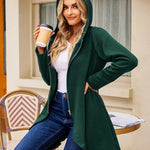 Women's Fleece Zip up Hoodies Long Thicken Outerwear Jacket Oversize Sweatshirts with Pockets - Zeagoo (Us Only)
