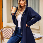 Women's Fleece Zip up Hoodies Long Thicken Outerwear Jacket Oversize Sweatshirts with Pockets - Zeagoo (Us Only)
