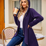 Women's Fleece Zip up Hoodies Long Thicken Outerwear Jacket Oversize Sweatshirts with Pockets - Zeagoo (Us Only)