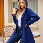 Women's Fleece Zip up Hoodies Long Thicken Outerwear Jacket Oversize Sweatshirts with Pockets - Zeagoo (Us Only)