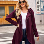 Women's Fleece Zip up Hoodies Long Thicken Outerwear Jacket Oversize Sweatshirts with Pockets - Zeagoo (Us Only)