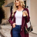 Women's Fleece Zip up Hoodies Long Thicken Outerwear Jacket Oversize Sweatshirts with Pockets - Zeagoo (Us Only)