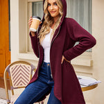 Women's Fleece Zip up Hoodies Long Thicken Outerwear Jacket Oversize Sweatshirts with Pockets - Zeagoo (Us Only)