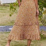 Women's Midi Skirts Elastic High Waist Skirt Polka Dot Casual Pleated Skirt with Pockets - Zeagoo (Us Only)