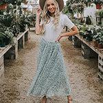 Women's Midi Skirts Elastic High Waist Skirt Polka Dot Casual Pleated Skirt with Pockets - Zeagoo (Us Only)