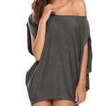 Women's Off Shoulder Blouse Loose Summer T Shirts Batwing Sleeve Tops S-XXL - Zeagoo (Us Only)