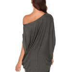 Women's Off Shoulder Blouse Loose Summer T Shirts Batwing Sleeve Tops S-XXL - Zeagoo (Us Only)
