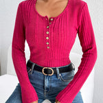 Zeagoo Sweaters Ribbed Knit Long Sleeve Henley Shirts