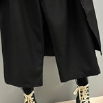 Loose Wide-leg Cropped Strappy Hakama Pants