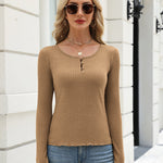 Zeagoo Long Sleeve Ribbed Knit Slim Fit Henley T-Shirt (US Only)
