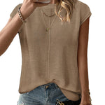 Zeagoo Cap Sleeve Sweater Vest Sleeveless Knit Tops