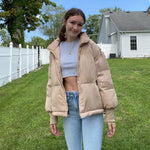Women's Winter Long Sleeve Full Zipper Baggy Puffer Short Down Jacket Coat - Zeagoo (Us Only)