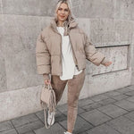 Women's Winter Long Sleeve Full Zipper Baggy Puffer Short Down Jacket Coat - Zeagoo (Us Only)