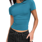 Zeagoo Short Sleeve Stretchy Bodycon Basic Tee Tops