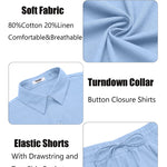Zeagoo 2 Piece Linen Set Lounge Beach Set