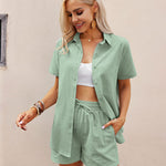 Zeagoo 2 Piece Linen Set Lounge Beach Set
