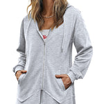 Women Zip Up Hoodies Fleece Lined Tunic Sweatshirt Long Casual Hoodie Jacket with Pockets - Zeagoo (Us Only)